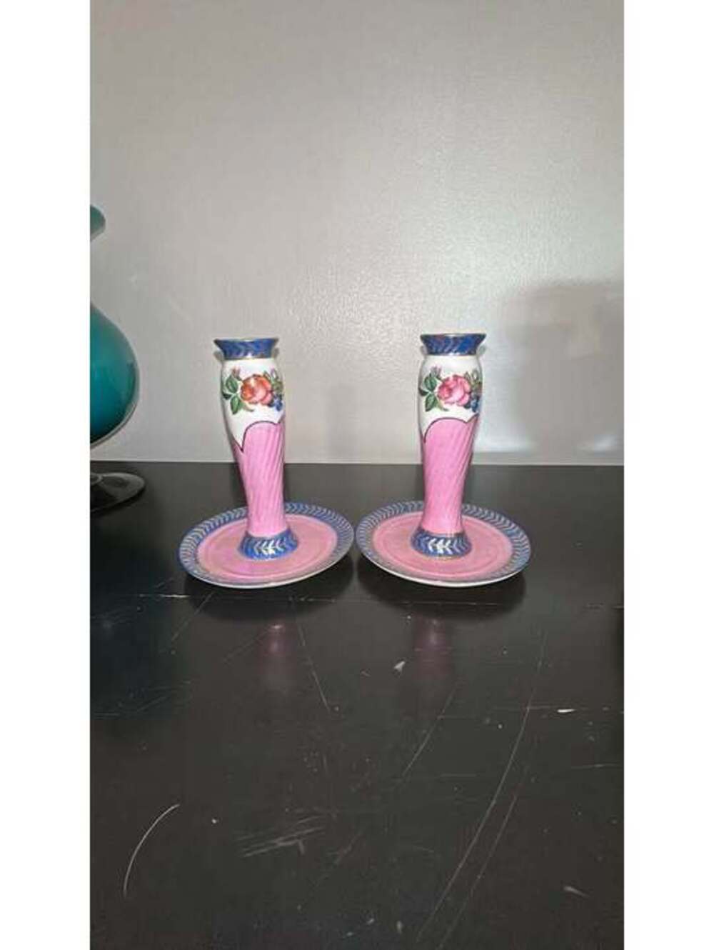 Vintage Imperial Porcelain Candlesticks – Pair –